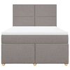 vidaXL Cama box spring con colch&oacute;n tela gris taupe 160x200 cm