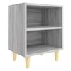 vidaXL Mesita de noche con patas de madera gris Sonoma 40x30x50 cm