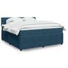 vidaXL Cama box spring con colch&oacute;n terciopelo azul 200x200 cm