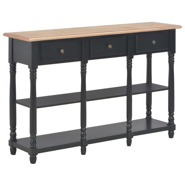 vidaXL Mesa consola de MDF negra 120x30x76 cm