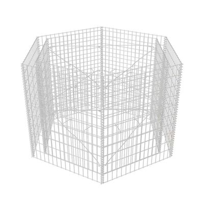 vidaXL Arriate hexagonal de gaviones 160x140x100 cm