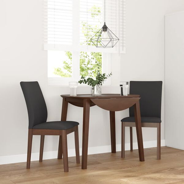 vidaXL Sillas de comedor con cojines 2 uds madera maciza marrón caucho