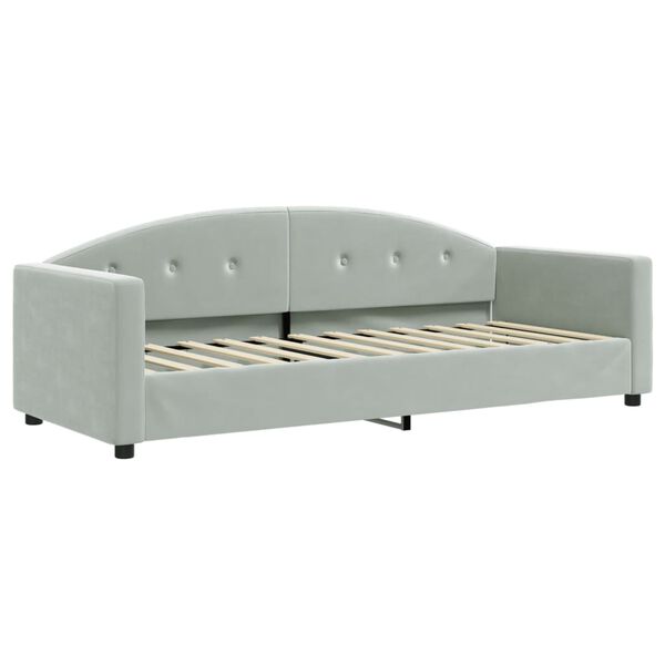 vidaXL Sof&aacute; cama con colch&oacute;n terciopelo gris claro 80x200 cm
