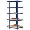 vidaXL Estanter&iacute;a esquina 5 niveles madera contrachapada y acero azul