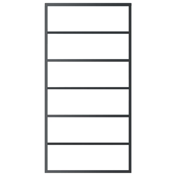 vidaXL Puerta corredera con herrajes ESG vidrio y aluminio 102x205 cm