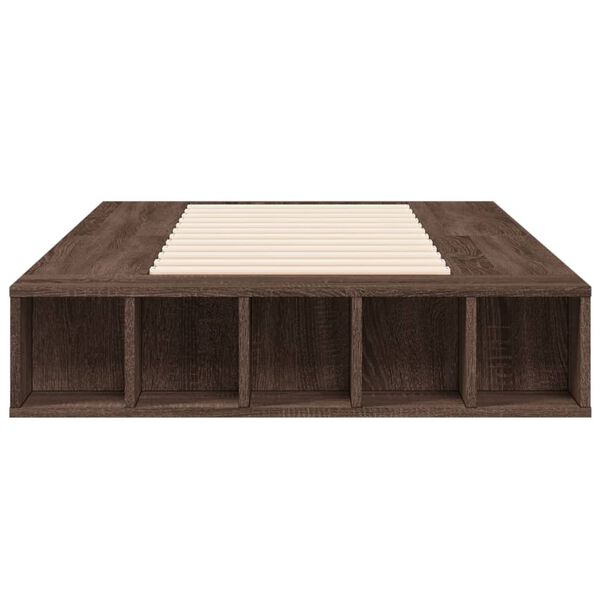 vidaXL Estructura de cama madera de ingenier&iacute;a marr&oacute;n roble 100x200 cm