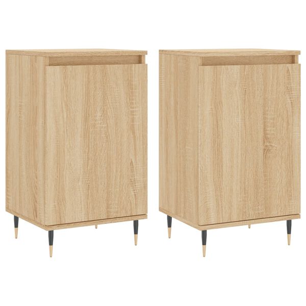 vidaXL Aparadores 2 uds madera de ingeniería roble Sonoma 40x35x70 cm