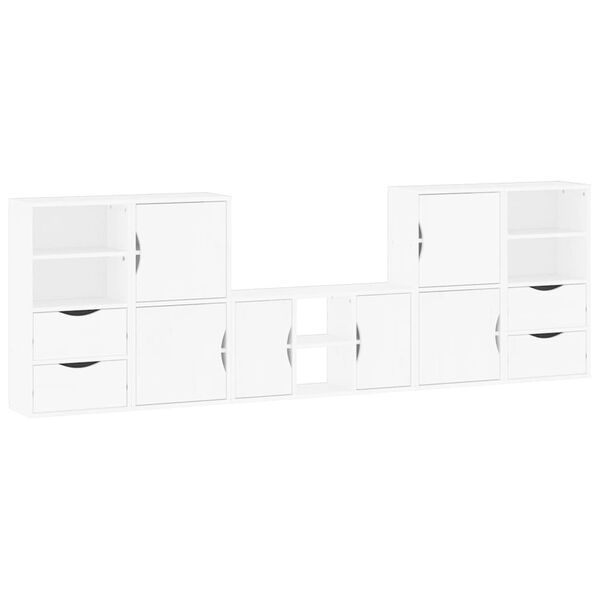 vidaXL Muebles de TV 5 uds. con almacenaje "ODDA" blanco madera pino