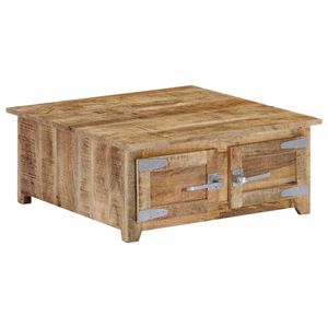 vidaXL Mesa de centro de madera maciza de mango 70x70x30cm