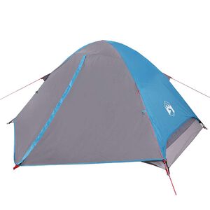 vidaXL Tienda de campa&ntilde;a igl&uacute; para 4 personas impermeable azul