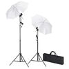 vidaXL Kit de iluminaci&oacute;n de estudio con tr&iacute;podes y sombrillas