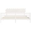 vidaXL Estructura de cama con cabecero madera maciza blanco 200x200cm