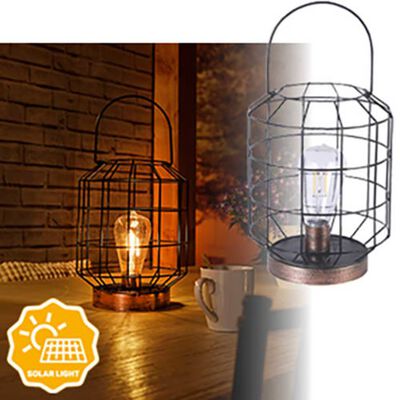 Luxform Lámpara solar LED sobremesa para jardín Bedford cobre y negro