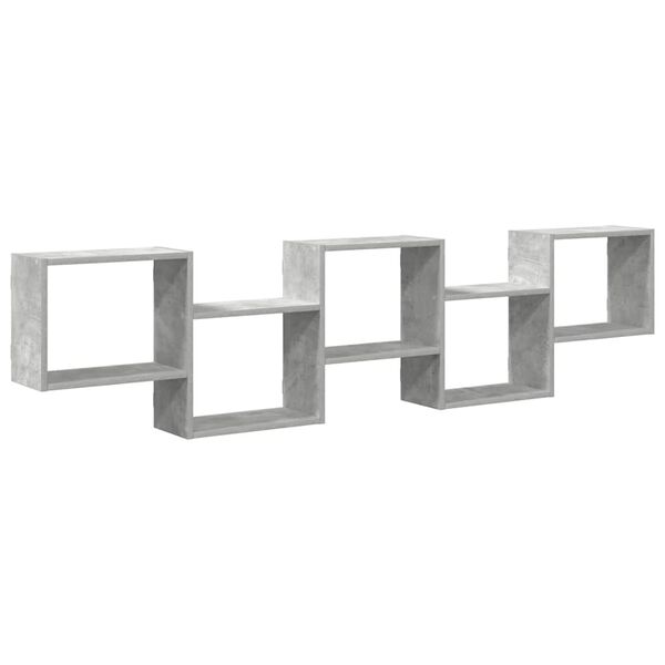 vidaXL Estante cubo de pared 5 compartimentos madera gris hormigón