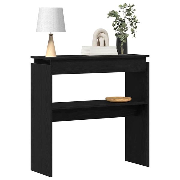 vidaXL Mesa Consola Roble Negro 80 x 30 x 80 cm Madera de ingenier&iacute;a