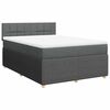 vidaXL Cama box spring con colch&oacute;n tela gris oscuro 140x200 cm