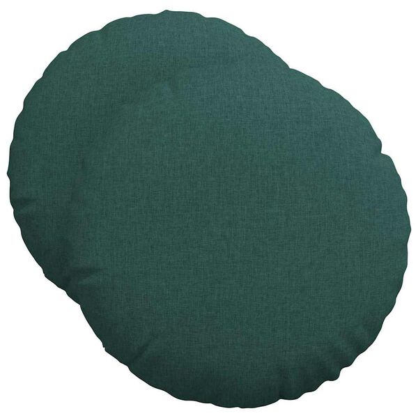 vidaXL Cojines para asiento 2 pcs Verde oscuro &Oslash;50 x 19 cm tela