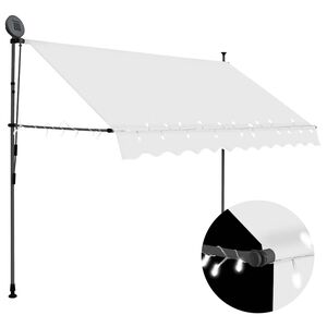 vidaXL Toldo manual retr&aacute;ctil con LED crema 250 cm