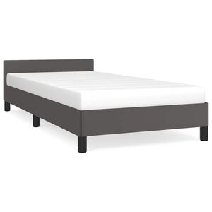 vidaXL Estructura de cama con cabecero sin colch&oacute;n gris 100x200 cm