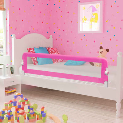 vidaXL Barandilla de seguridad cama de niño rosa 150x42 cm