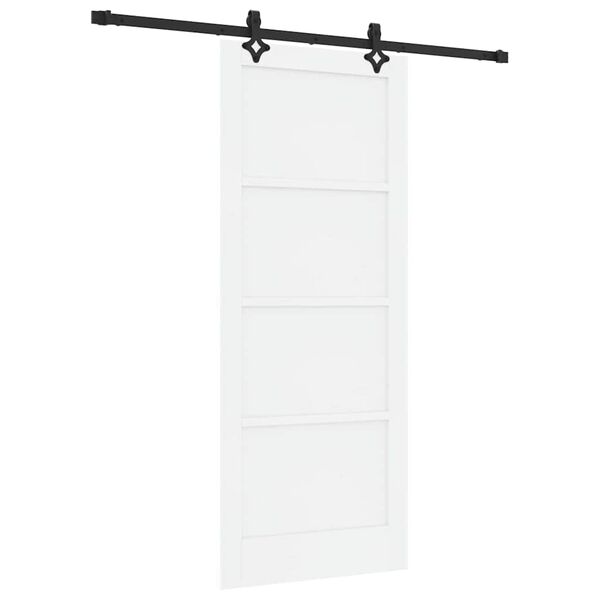vidaXL Puerta Corredera y Negro 83 x 202 cm Madera de pino macizo