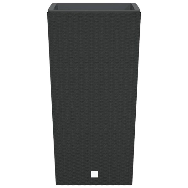 vidaXL Macetero con interior extra&iacute;ble PP rat&aacute;n gris antracita 21/49 L