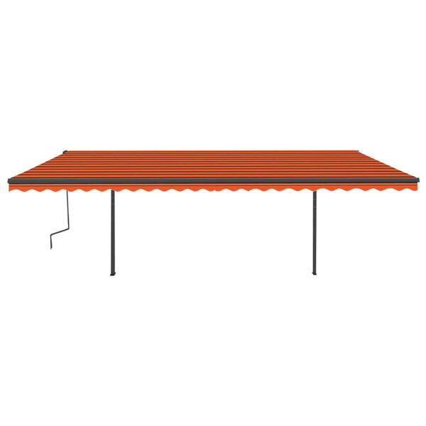 vidaXL Toldo autom&aacute;tico LED sensor de viento naranja marr&oacute;n 6x3,5 m