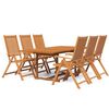 vidaXL Juego de comedor de jard&iacute;n 7 piezas madera maciza de acacia 150-200 cm