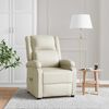 vidaXL Sill&oacute;n de masaje de cuero sint&eacute;tico blanco crema