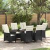 vidaXL Conjunto de Comedor de Jard&iacute;n 7 pcs Negro rat&aacute;n sint&eacute;tico