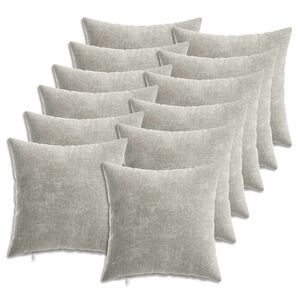 vidaXL Funda de almohada 12 uds. HEERLEN Gris Claro 40 x 40 cm