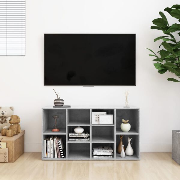 vidaXL Banco zapatero madera contrachapada gris hormig&oacute;n 103x30x55cm