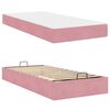 vidaXL Estructura de cama con colchón 2 pcs Rosa Terciopelo