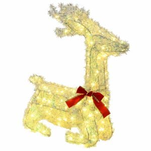 vidaXL Reno Navide&ntilde;o 3D LOVIISA 140 LED Blanco C&aacute;lido 55 x 22 x 63 cm
