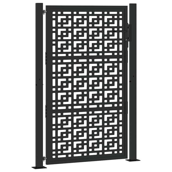 vidaXL Puerta de jard&iacute;n negra 100x150 cm dise&ntilde;o de cruz de acero