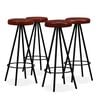 vidaXL Set muebles de bar 9 pzas madera maciza acacia cuero aut&eacute;ntico