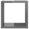 vidaXL Estantes cubo de pared 6 unidades gris brillo 30x15x30 cm