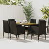 vidaXL Juego de comedor de jardín 7 piezas ratán sintético negro