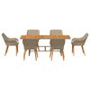 vidaXL Conjunto de Comedor de Jard&iacute;n 7 pcs Beige rat&aacute;n sint&eacute;tico