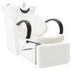 vidaXL Silla lavacabezas de peluquer&iacute;a de cuero sint&eacute;tico blanco