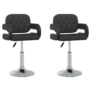vidaXL Sillas de comedor giratorias 2 unidades cuero sint&eacute;tico negro