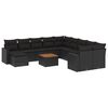 vidaXL Set de sof&aacute;s de jard&iacute;n 12 piezas cojines rat&aacute;n sint&eacute;tico negro