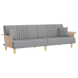 vidaXL Sof&aacute; cama con reposabrazos tela gris claro