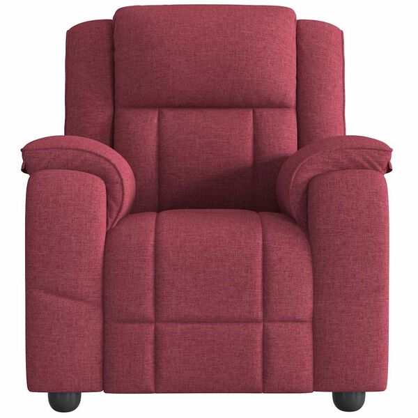 vidaXL Sill&oacute;n reclinable de tela rojo tinto