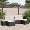 vidaXL Conjunto de sof&aacute; de jard&iacute;n 6 pcs Negro rat&aacute;n sint&eacute;tico