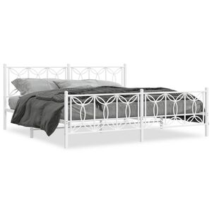 vidaXL Estructura cama sin colchón con estribo metal blanco 193x203 cm