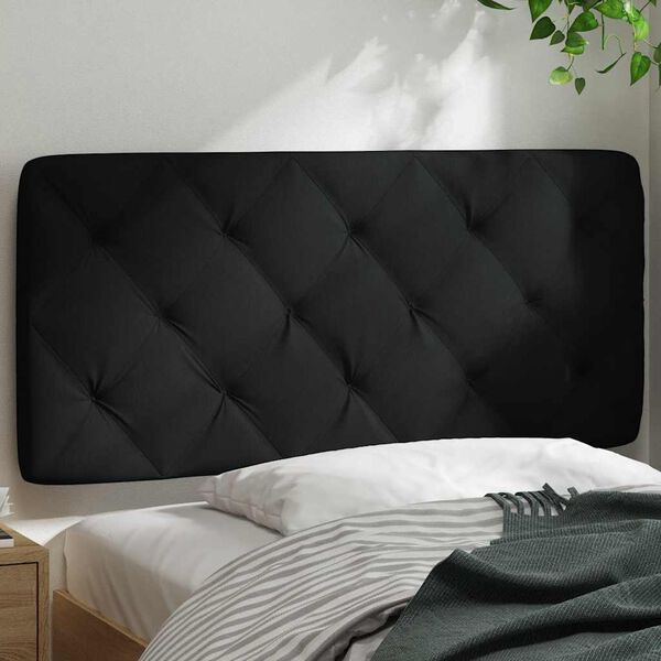 vidaXL Cabecero de cama acolchado tela negro 100 cm