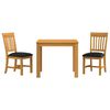 vidaXL Conjunto de comedor 3 uds. Negro Madera de Roble S&oacute;lido