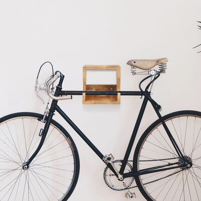 vidaXL Soporte de bicicletas pared 35x25x25 cm madera de mango rugosa