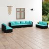 vidaXL Set de muebles de jardín 8 pzas y cojines ratán sintético negro